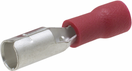 ILSCON Bullet Disconnect Terminal, Conductor Range 18-22, Female, Vinyl Insulated, Red Color Code, Pack of 50
