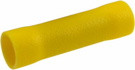 ILSCON Butt Splice, Conductor Range 10-12, Vinyl Insulated, Butted Barrel, Yellow Color Code, Pack of 25