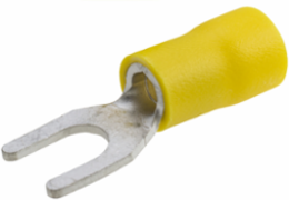 ILSCON Spade Terminal, Conductor Range 10-12, #10 Bolt Size, Vinyl Insulated, Yellow Color Code, Pack of 25