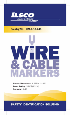 Stick-On Wire Marker Book, Vinyl Cloth, White Color, Text 0-45, 480 Markers Per Book