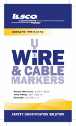 Stick-On Wire Marker Book, Vinyl Cloth, White Color, Text A-Z, 0-15, +, -, /, 480 Markers Per Book