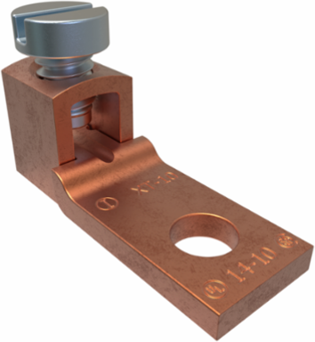 Copper Mechanical Lug, Conductor Range 10-14, 1 Port, 1 Hole, #6 Bolt Size, UL, CSA
