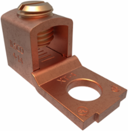 Copper Mechanical Lug, Conductor Range 4-14, 1 Port, 1 Hole, 1/4 Bolt Size, Direct Bury, UL, CSA