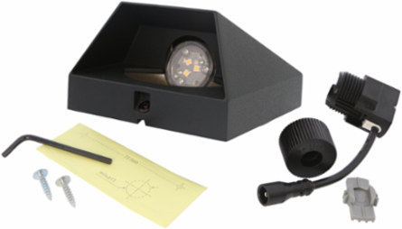 WEDGE DARK Wall Fixture, 12V AC, 1 Watt, Aluminum, 3.94 Inch Height, IP55