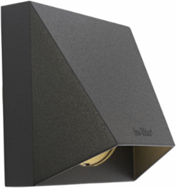 WEDGE DARK Wall Fixture, 12V AC, 1 Watt, Aluminum, 3.94 Inch Height, IP55