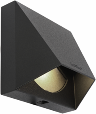 WEDGE DARK Wall Fixture, 12V AC, 1 Watt, Aluminum, 3.94 Inch Height, IP55