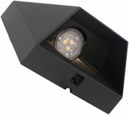 WEDGE DARK Wall Fixture, 12V AC, 1 Watt, Aluminum, 3.94 Inch Height, IP55