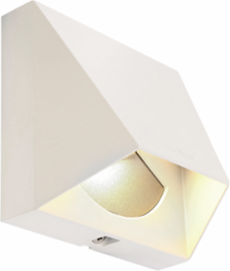 WEDGE WHITE Wall Fixture, 2.48 Inch Width, 12V AC, 1 Watt, Aluminum