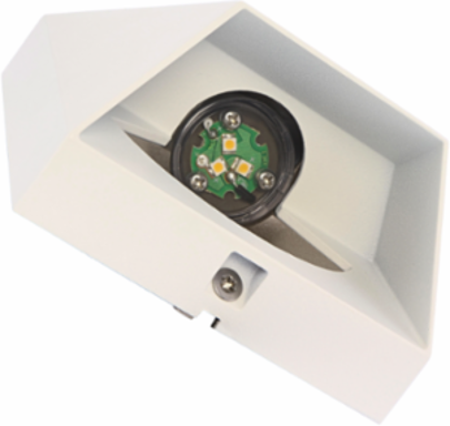 WEDGE WHITE Wall Fixture, 2.48 Inch Width, 12V AC, 1 Watt, Aluminum