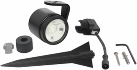 SCOPE Spotlight Fixture, Warm White, 12V AC, 3W, 26 Ft Light Reach, Aluminium