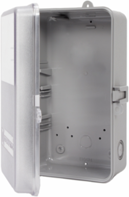 Outdoor Type 3R Plastic Enclosure, Gray with See-Through Window
