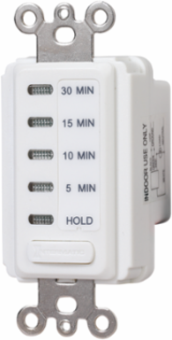 Electronic Countdown Timer, 120 VAC, 60 Hz, Preset Times 5-30 Minute, White