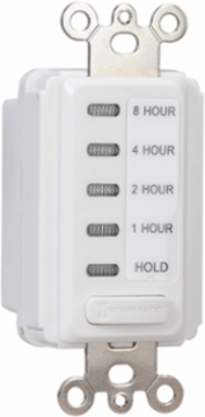 Electronic Countdown Timer, 120 VAC, 60 Hz, 1-8 Hour Preset, White