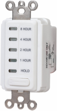 Electronic Countdown Timer, 120 VAC, 60 Hz, 1-8 Hour Preset, White