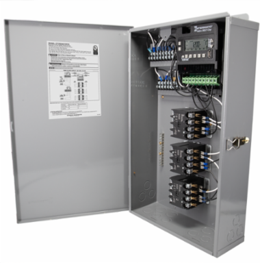 Expanded 12-Pole Lighting Contractor Box, 120 - 600 VAC, 60 Hz,3x 4PST, Outdoor Metal Enclosure