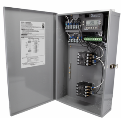Expanded 8-Pole Lighting Contractor Box, 120 - 600 VAC, 60 Hz,2x 4PST, Outdoor Metal Enclosure