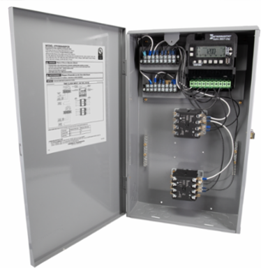 Expanded 8-Pole Lighting Contractor Box, 120 - 600 VAC, 60 Hz,2x 4PST, Outdoor Metal Enclosure