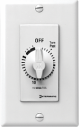 Spring Wound Countdown Timer, 125-277 VAC, 15 Minute Max, SPST, White