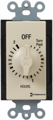 Spring Wound Countdown Timer, 2 Hour, 125-277 VAC, SPST, Ivory