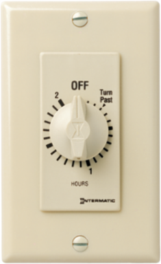 Spring Wound Countdown Timer, 2 Hour, 125-277 VAC, SPST, Ivory