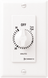 Spring Wound Countdown Timer 125-277 VAC 30 Minute Max White