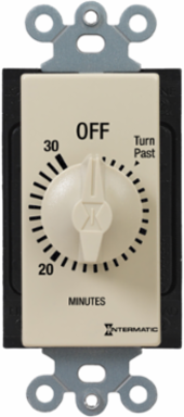 Spring Wound Countdown Timer, 30 Minute Max, 125-277 VAC, Ivory