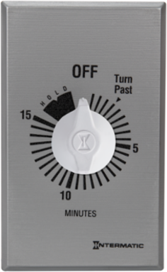 Commercial Spring Wound Countdown Timer, 125-277 VAC, SPST, 15 Minute Max