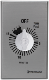 Commercial Spring Wound Countdown Timer, 125-277 VAC, SPST, 15 Minute Max