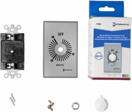 Commercial Spring Wound Countdown Timer 30 Minute Max, 125-277 VAC, SPST