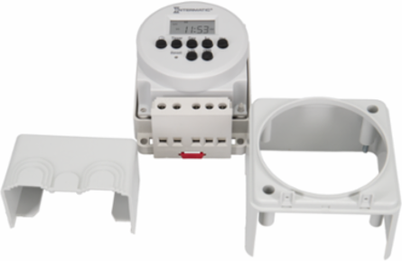 24-Hour or 7-Day 120-277V Electronic Surface/DIN Rail Mount Module, 15 A, 50 Setpoint Programs, SPDT