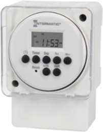 24-Hour or 7-Day 120-277V Electronic Surface/DIN Rail Mount Module, 15 A, 50 Setpoint Programs, SPDT
