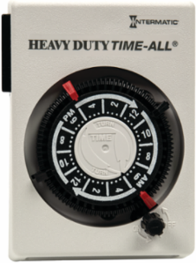 Heavy-Duty Plug-In Timer 240 VAC, 4.25 Inch Height, 2.125 Inch Depth