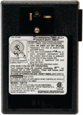 Heavy-Duty Plug-In Timer, 4.25 Inch Height, 120 VAC