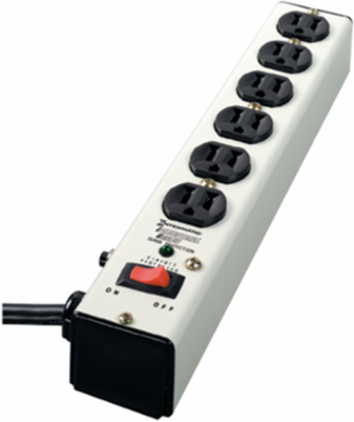 Type 3 Surge Protective Device, 6 Outlets, 125 VAC, 15 A Breaker