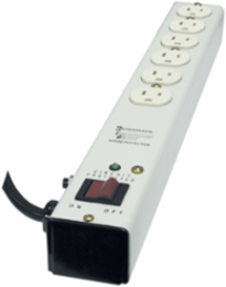 Type 3 Surge Protective Device, 6 Outlets, 125 VAC, 15 A Breaker