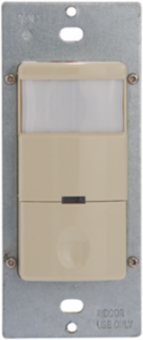 Commercial Grade In-Wall PIR Occupancy/Vacancy Sensor, Ivory, 180° 1200ft² Coverage