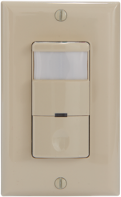 Commercial Grade In-Wall PIR Occupancy/Vacancy Sensor, Ivory, 180° 1200ft² Coverage