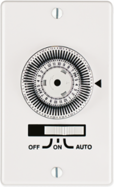 24-Hour Heavy-Duty In-Wall Timer, 120 VAC, 20A, White