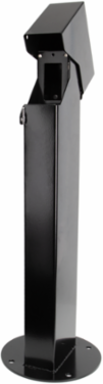 2x4, 24" Single-Gang GFCI Mount Hinge Top Pedestal, Black