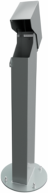 2x4, 24" Single-Gang GFCI Mount Hinge Top Pedestal, Gray