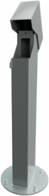 2x4, 24" Single-Gang GFCI Mount Hinge Top Pedestal, Gray