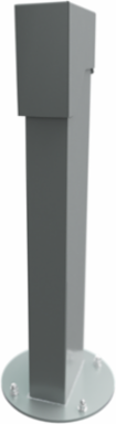 2x4, 24" Single-Gang GFCI Mount Hinge Top Pedestal, Gray