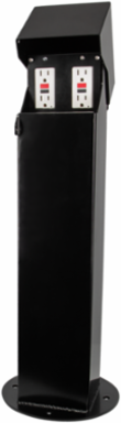 5x5, 24" Double-Gang Hinge Top Pedestal, Black