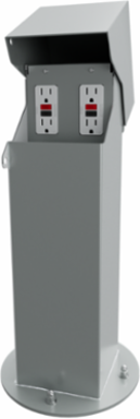 5x5, 18" Double-Gang Hinge Top Pedestal, Gray