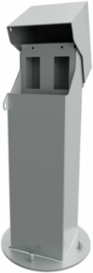 5x5, 18" Double-Gang Hinge Top Pedestal, Gray