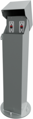 5x5, 24" Double-Gang Hinge Top Pedestal, Gray