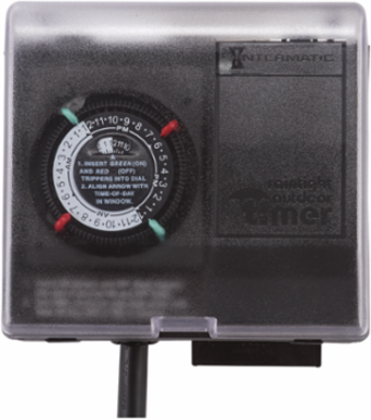 Outdoor Mechanical Plug-In Timer with Built-In Enclosure, 5-3/8 Inch Height