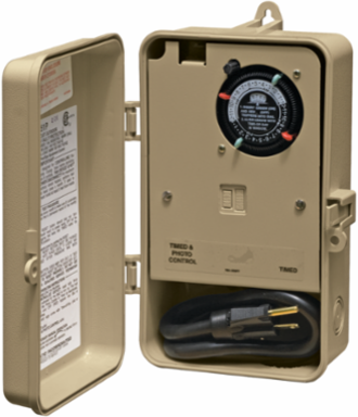Portable Outdoor Timer with Photocontrol, GFCI Protected Circuits