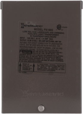 100 W Pool & Spa Safety Transformer, Stainless Steel Enclosure, Input 120V, Output 12-14V