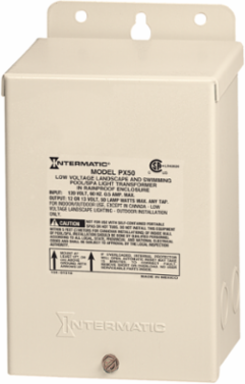 Pool & Spa Safety Transformer 50 W, Input 120V, Output 12-14 V, Beige Steel Enclosure